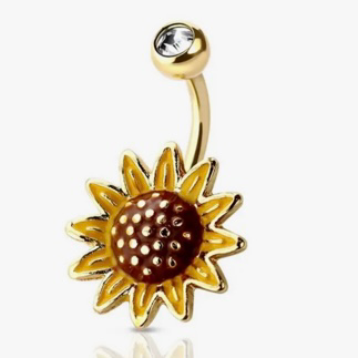Sunflower belly button ring shop