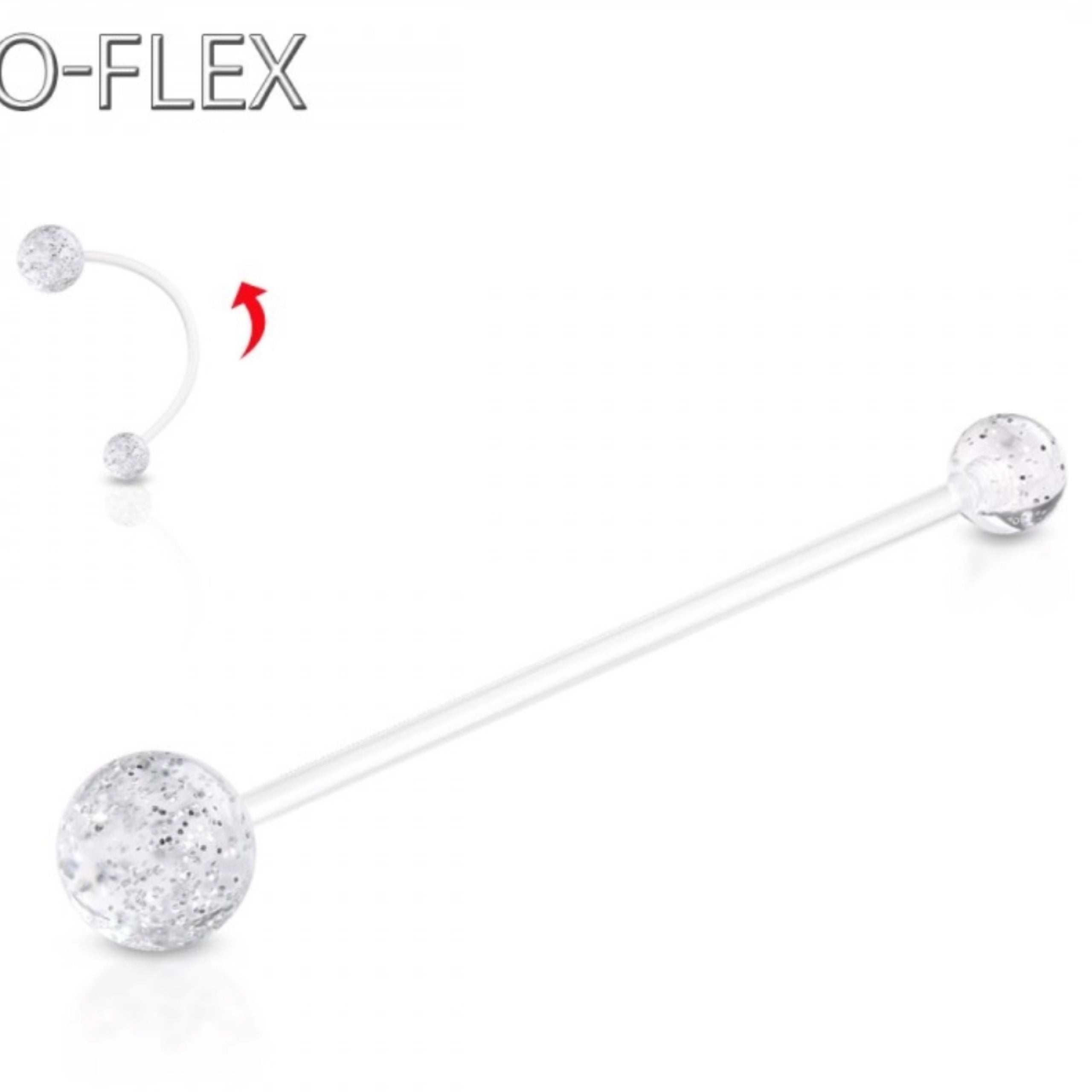 Pregnancy Acrylic Ball Clear Bio Flex Bar Belly Ring BEAUTY AVENUE CO