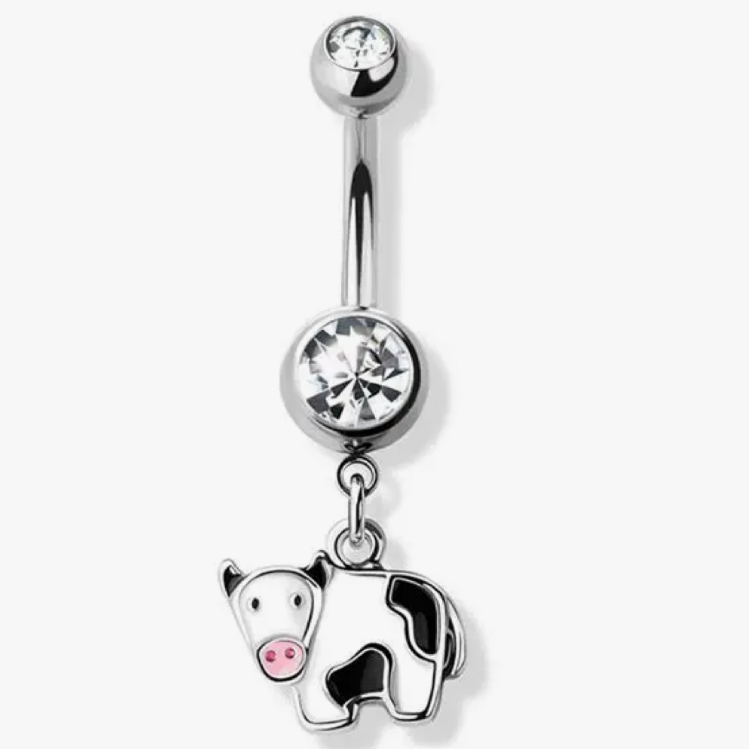 Cute Cow Dangle Surgical Steel Navel Ring BEAUTY AVENUE CO